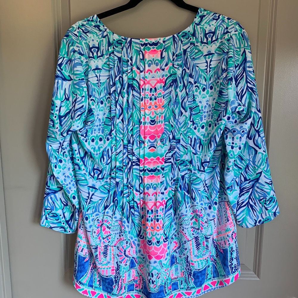 Lilly Pulitzer Tunic Top Size M Gorgeous Pattern